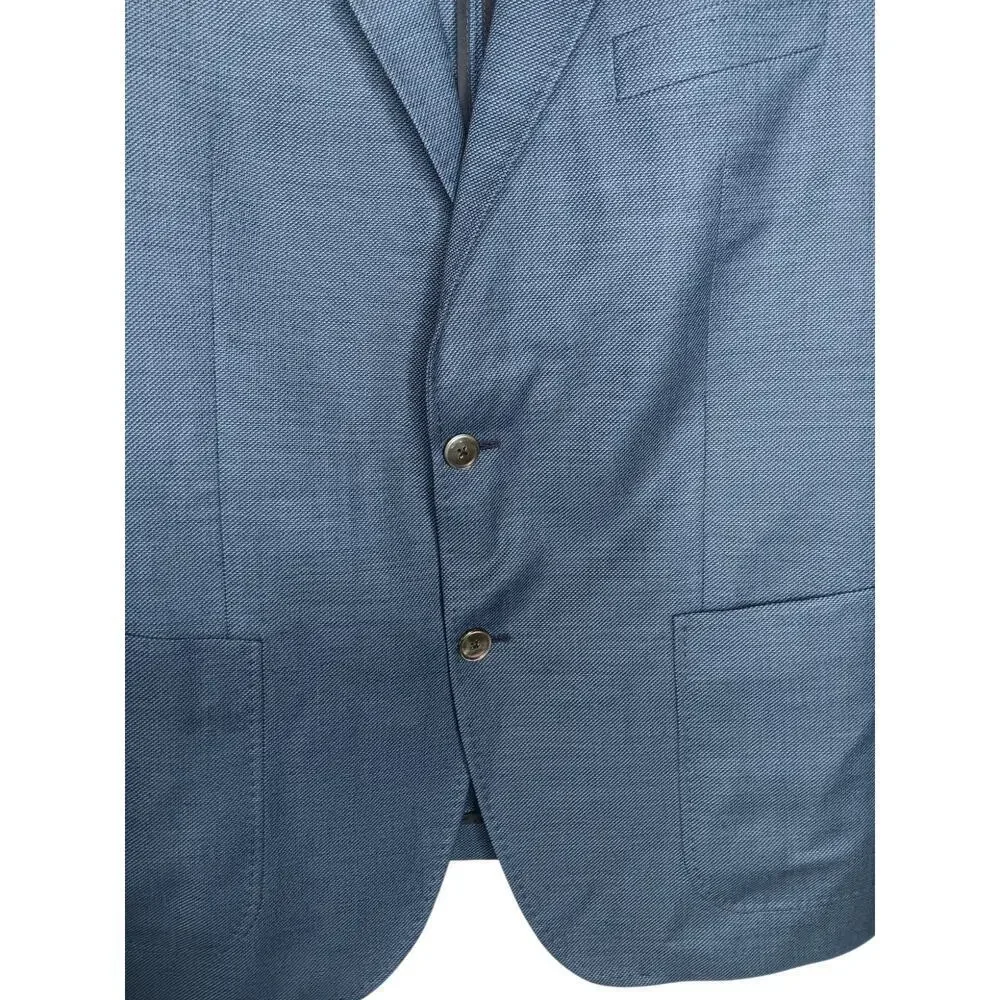 BOSS Men’s 46R Dark Blue Virgin Wool Blazer Sport Coat Croatia 3-Button 100% Woo